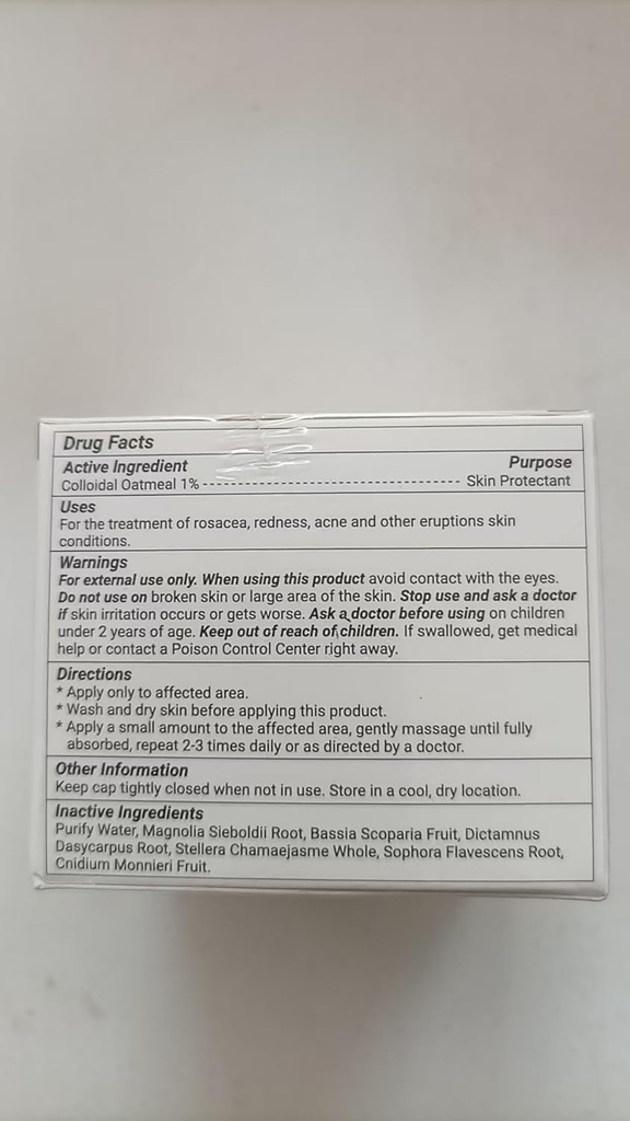 Rosacea Cream, Fast Relief for Redness, Pumples, Bumps, Irritation, Burning, Zwelling, Jeuk, Droogheid met alle natuurlijke plantaardige ingrediënten, 3.53 oz