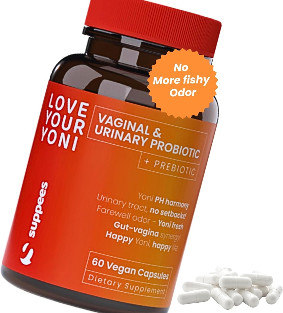Vaginale Probiotica & Prebiotica voor vrouwen - Ondersteuning Vaginale Gezondheid & pH-balans - Vrouwenprobiotica voor Bacteriële Vaginose - Vrouwelijke & Vaginale Zorg - 60 Capsules