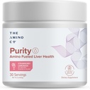 De Amino Co. Zuiverheid - Lever Ondersteuning Supplement met essentiële Aminozuren voor lever Detox Reiniging - Boost Lever Gezondheid voor optimale lever Ondersteuning- Aardbei Lemonade, 30 porties