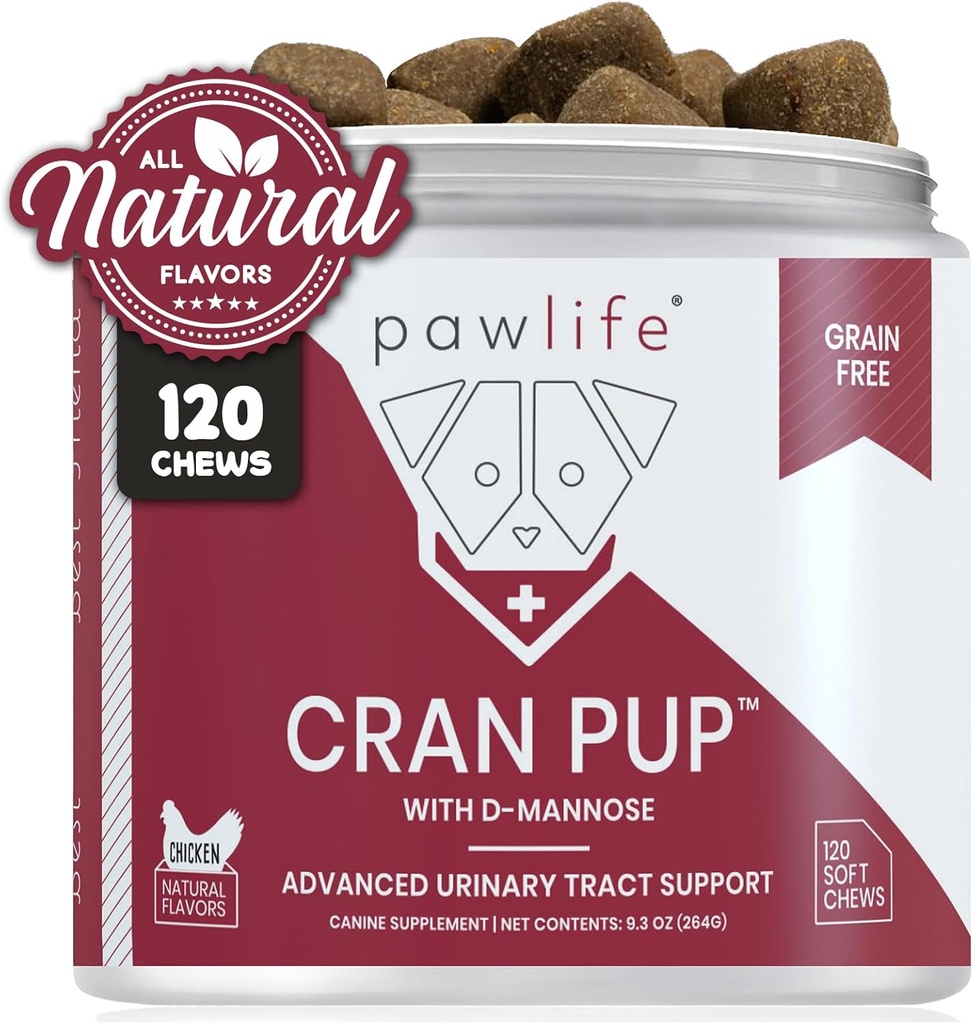 Cranberry Supplementen voor honden... Urinetrak & Blaasondersteuning... D Mannose & Antioxidanten voor ondersteuning... 120 Veterinair Geformuleerde Zachte Kauwen... Tot 4 maanden...