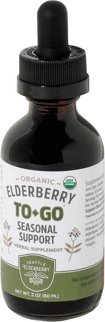 soutien saisonnier to-Go – Delicious, Vegan, supplément à base de plantes sans gluten Teinture avec des avantages allergènes potentiels fabriqués à partir d'ingrédients biologiques seulement dans les petits lots aux États-Unis - 2oz