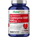 NusaPure CoQ10 400mg 100 Veggiecaps (Vegan, Non-GMO) Co-enzym Q10 Supplement, Antioxidant COQ-10 Enzyme, Coq 10