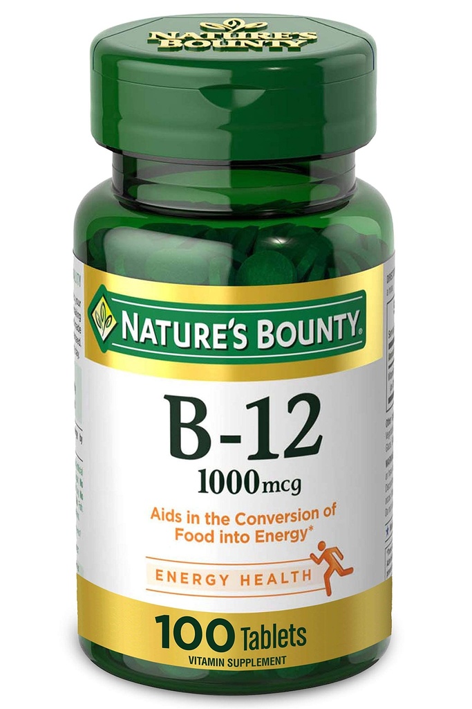 Nature's Bounty Vitamine B12, Ondersteunt Energie Metabolisme, 1000 mcg, 100 Tel,.