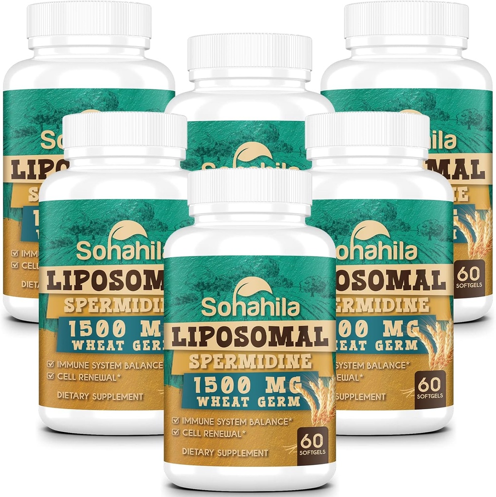 Spermidine Supplement 15 MG - 99% Zuiverheid, Hoge Absorptie, 1500 MG Gefermenteerd Tarwekiem Extract met Zink en Thiamine, Spermidine voor Mannen en Vrouwen - Cellulair Hernieuwen, Verouderen Defense, Energie, 360 Softgels