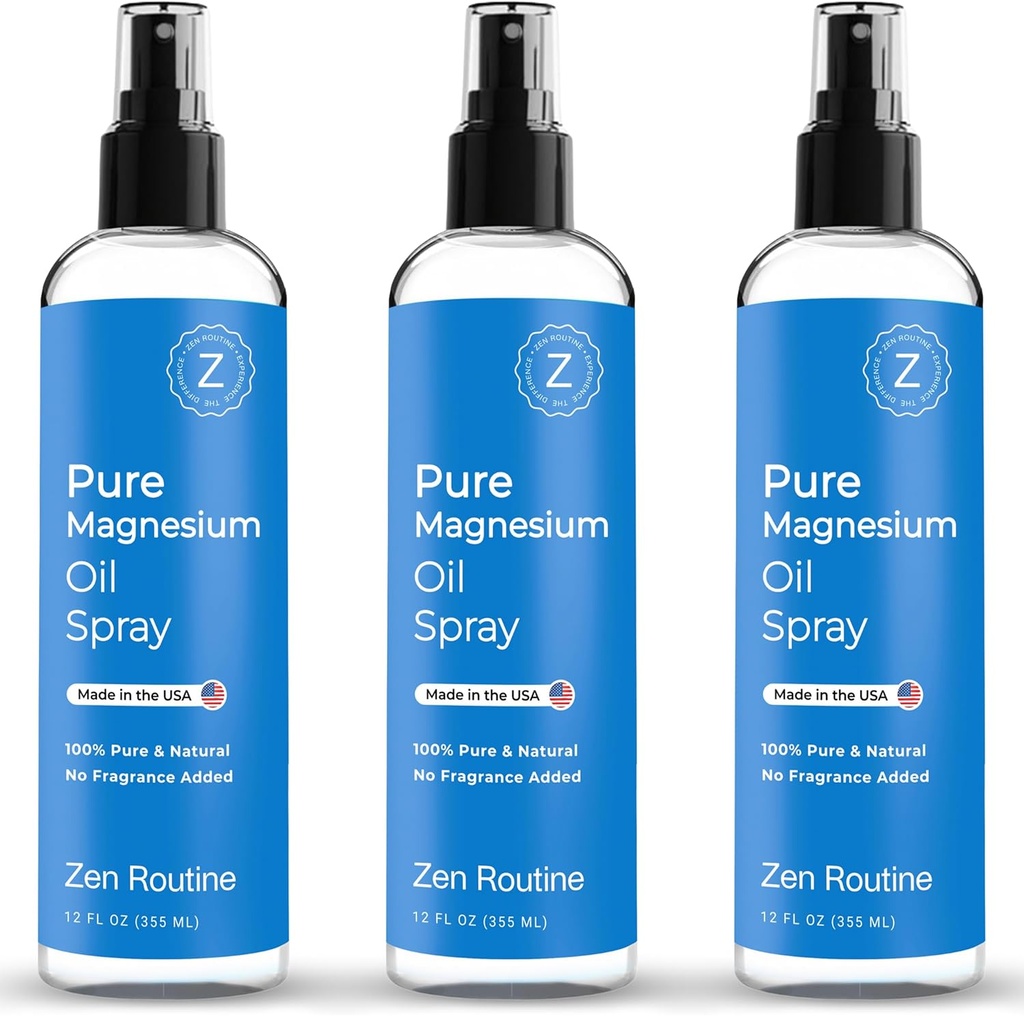 Pure Magnesium Oil Spray 12oz (3 Pack) 