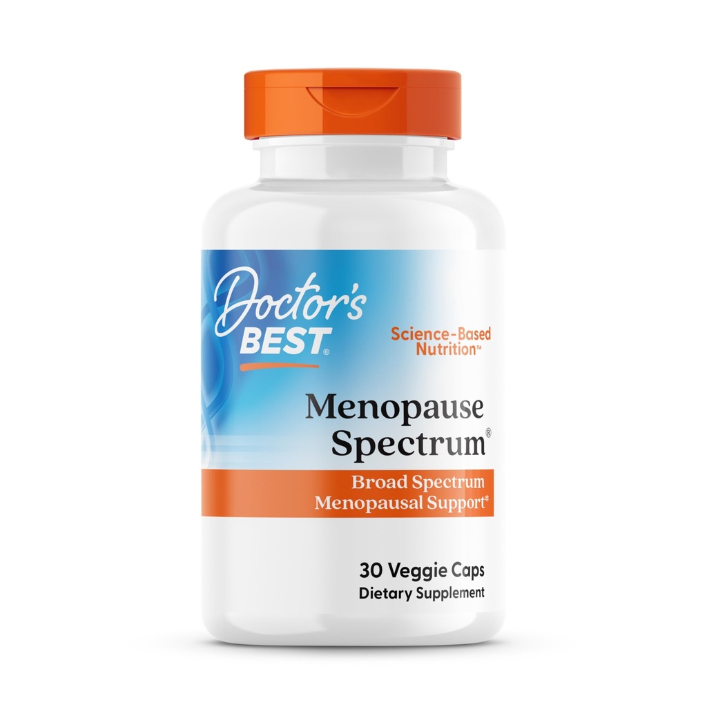 Meilleur spectre de ménopause du docteur avec EstroG-100, non-OGM, végétalien, sans gluten, sans soja, bouchons de légumes, 30 comtes