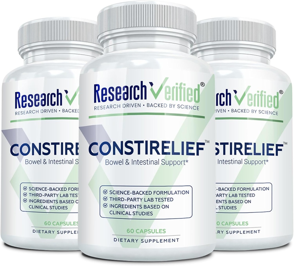 Onderzoek Verified ConstiRelief - Het beste supplement voor constipatie Relief op de markt - met L. Acidophilus voor gezondheid en preventie op lange termijn. 100% ruggarantie! (verpakking van 3)