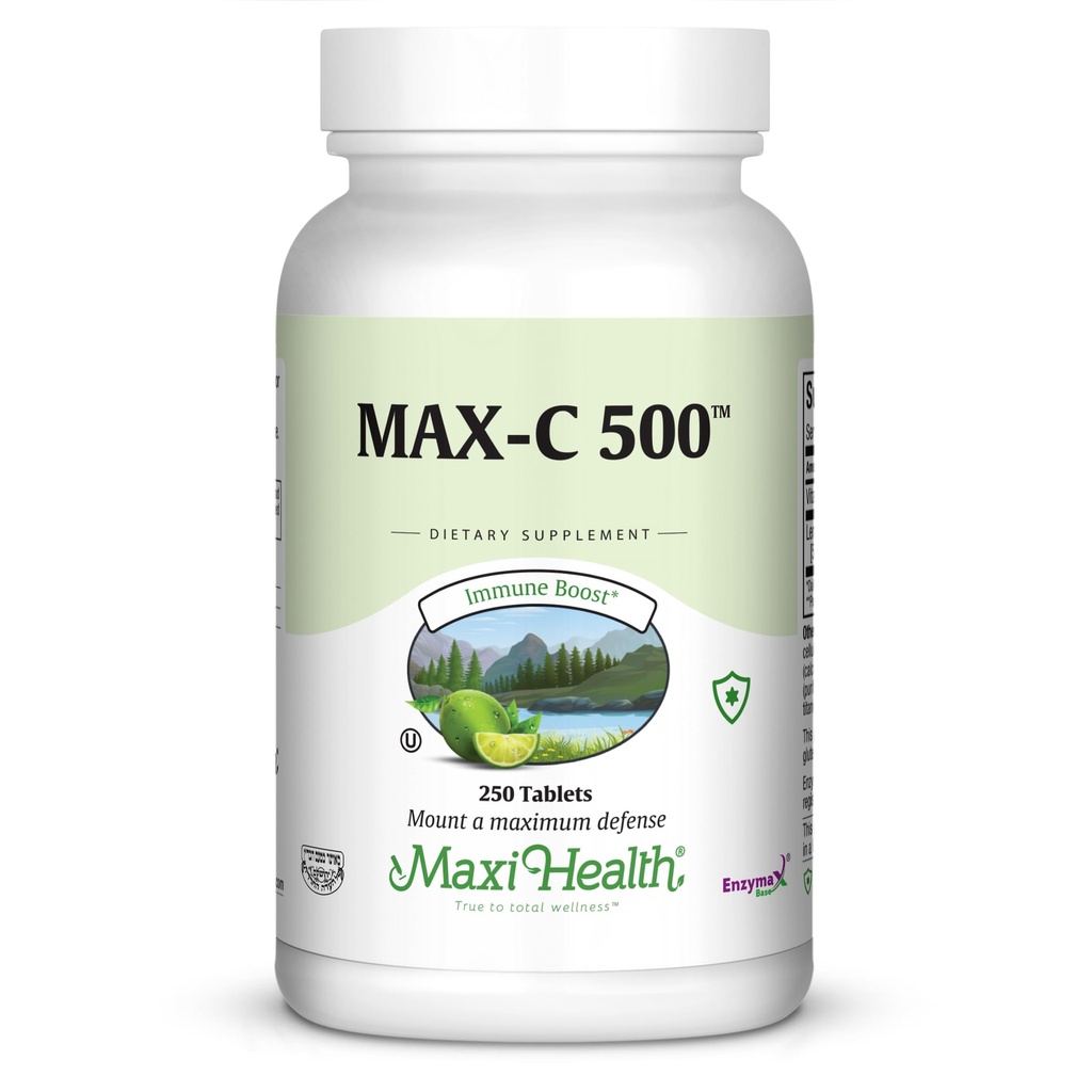 Maxi Health MAX C 500 mg - Vitamine C - met Citroen Bioflavonoïden Complex - 250 tabletten
