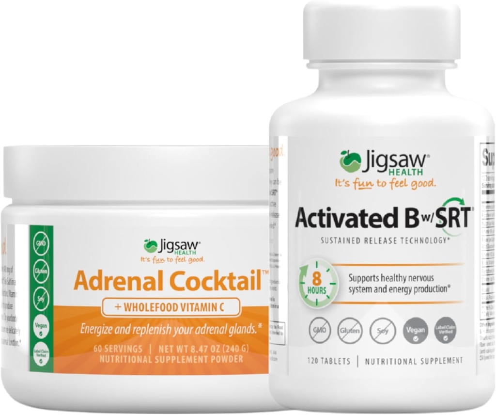 Cocktail sur la santé de Jigsaw, 60 portions (Jar) et B activé, 120 comprimés