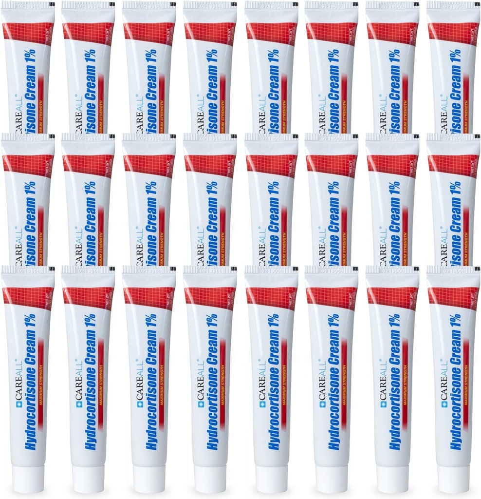 CareAlle Hydrocortison 1%, 1oz Tube (verpakking van 24), Maximale sterkte Anti-Itch Cream, Verlichting van jeuk en roodheid van Bugbites, Eczema, psoriasis, Poison Ivy, Oak en Sumac