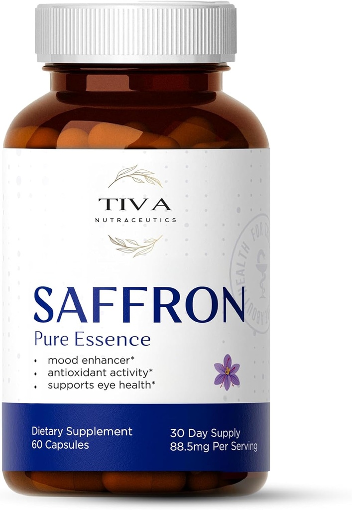 Pure Saffron Extract Capsules Natuurlijke ondersteuning voor Mood, Emotional Balance, Vision & Antioxidant Protection 