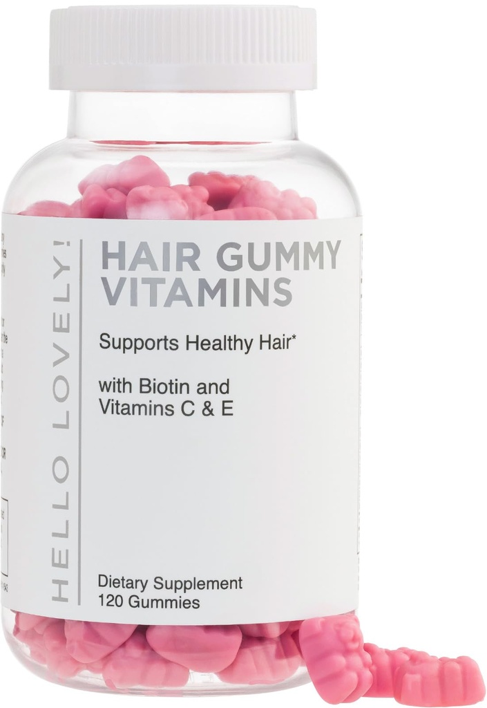 Haarvitaminen Gummies - Biotin 5000 mcg met vitamine E, C & Zink, Haargroei Vitaminen voor vrouwen en mannen - Sterkere, mooie haren, huid en nagels supplement, niet-GMO & Glutenvrije - 120 Gummy Bears