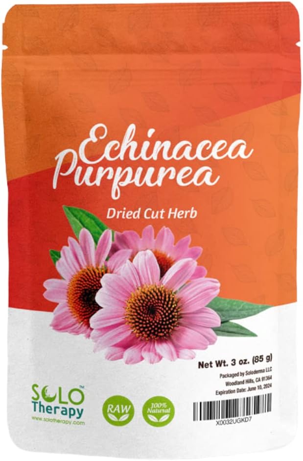Echinacea Purpurea Herb 3 oz, Echinacea Purpurea Kruidenthee, gedroogd gesneden kruiden, hersluitbare zak, Premium kwaliteit, 100% natuurlijk