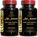 L-LYSINE supplement Aminozuren - Vrije vorm aminozuren supplement, Immune + Bone Health Support, Aminozuur supplement, Aminozuur vitamine - 2 flessen 200 tellen