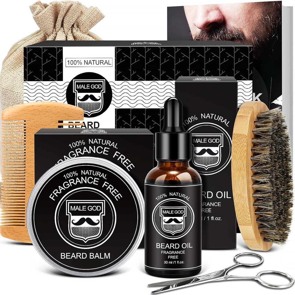 MALE GOD Baard Kit w/Natural Ingredients, Geschikt voor alle huid, Verjaardagsgeschenken 