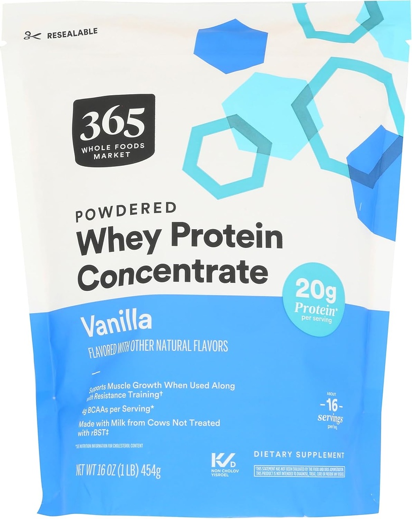 365 par Whey Protein Concentrate, Vanilla, 16 Once