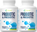 Probiotica voor vrouwen en mannen, 300 miljard CFU Probiotica van 12 Strains + Biologische Prebiotica Blend voor dagelijkse spijsvertering, Immune, Gut, Bloating, Gut Health voor vrouwen & Mannen, Plank Stable - 120 Capsules