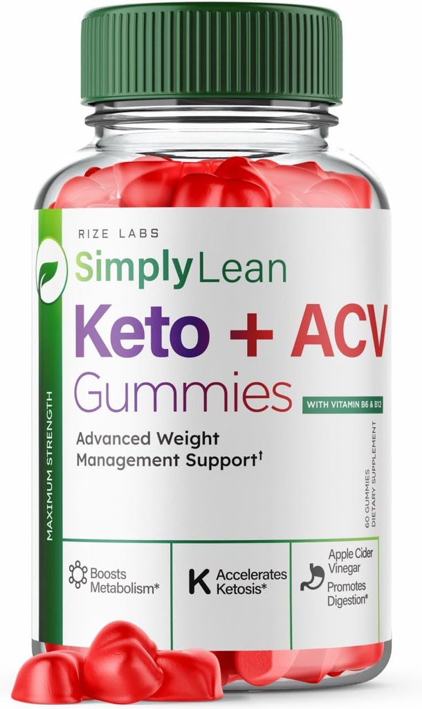 rize labs Simply Lean Keto + ACV Gummies for Advanced Weight Loss, Supplement, Maximale sterkte Gomitas, Simply Lean Advanced Formula Review (60 Gummies)
