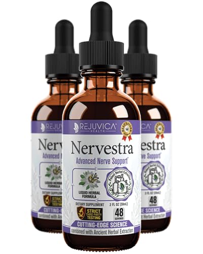 Nervestra Nerve Health Support Supplement - Fast-Absorbing Herbal Liquid Formula - Kurkuma, White Willow Bark, B-Vitamins, Alpha Lipoic Acid, Acetyl-L-Carnitine en meer