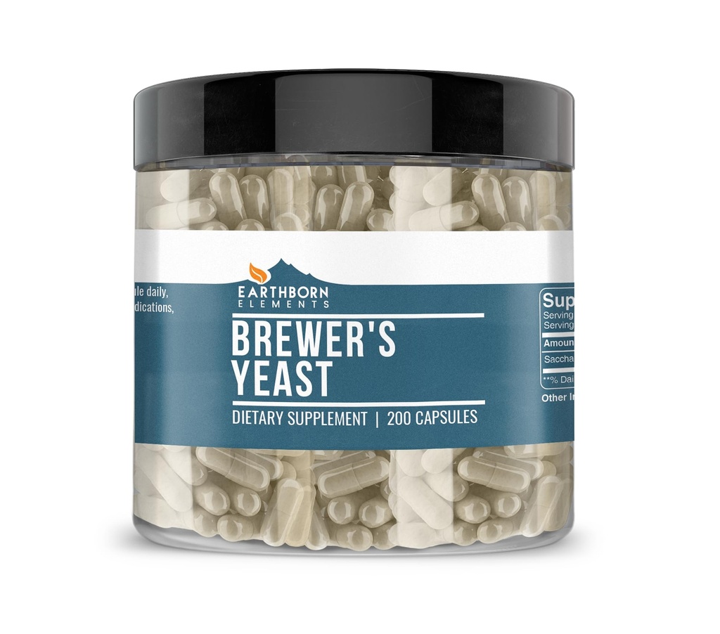 Éléments terriens Levure de Brewer 200 gélules, pures et non diluées, sans additifs