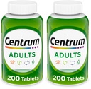 Centrum Supplément multivitamine/multiminérale adulte avec antioxydants, zinc, vitamine D3 et vitamine B, sans gluten, ingrédients non OGM - 200 Nombre (paquet de 2)