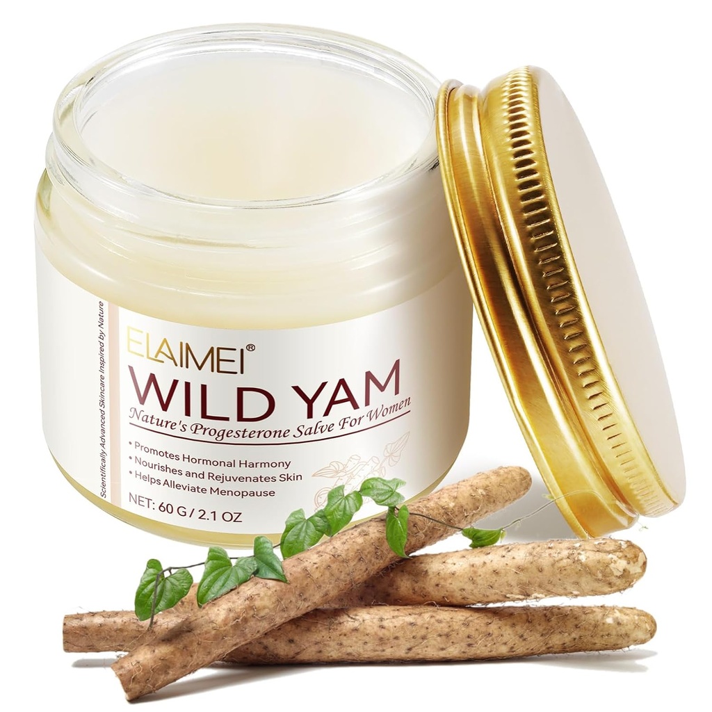 Wild Yam Cream Organic for Hormone Balance, 2.1 oz Biologische Wild Yam Root Cream for Women - Promoting Perimenopause & Menopauze Support - Health Balm w/No Parabens for Comfort & Wellness
