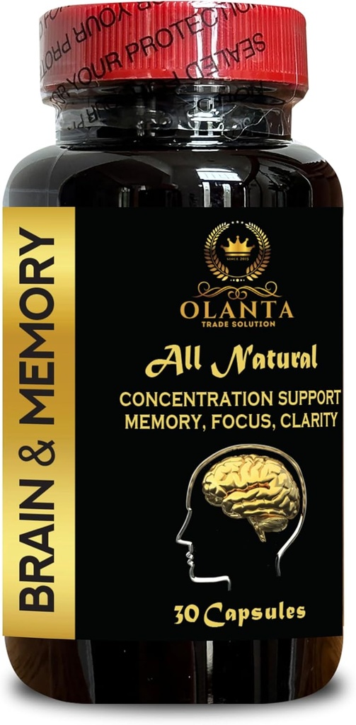 Suppléments Mémoire Cerveau - Rappel Mémoire, Suppléments Mémoire Booster, Gingko Biloba, Soutien Fonction Cerveau, Agilité Cognitive - 1 Bouteille 60 Capsules