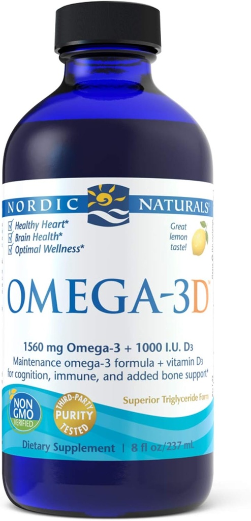 Nordic Naturals Oméga-3D liquide, 8-Ounce, 0,88 bouteille