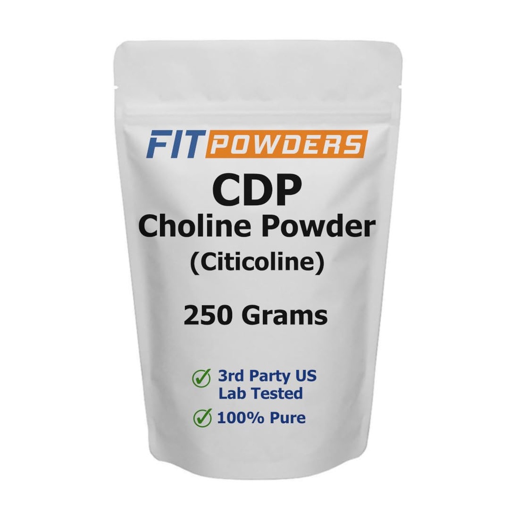 Citicolinepoeder, CDP Cholinepoederpure met scoop, niet-GMO, Cognitief supplement voor geheugen en leren (250 Gram)