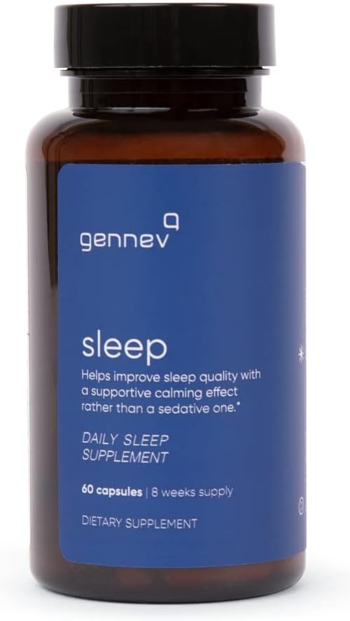 Gennev slaaphulp voor volwassenen - natuurlijke slaapsupplement met Melatonine, 5HTP, L-Theanine, en Magnolia (60 telling)