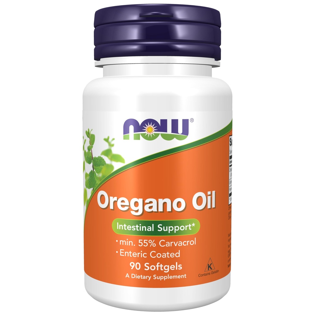 NOW Foods Supplementen, Oregano Olie met Gember en Venkelolie, Enteric Coated, 90 Softgels