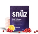 snüz Natural Sleep Support Supplement met Magnesium Glycinate, Myo-Inositol, Apigenine & Glycine, Melatonine Gratis, Slaaphulp voor volwassenen, Niet GGO, Glutenvrij, Veganistisch, Raspberry Citroen Smaak, 30 Svgs