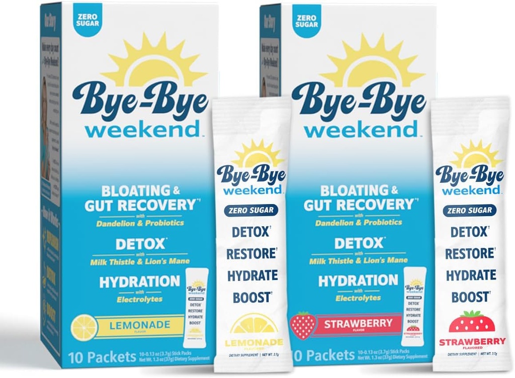 Detox Drink Mix w/Electrolytes - for Bloating, Recovery, Fatigue, Brain Fog - Probiotics, Lion