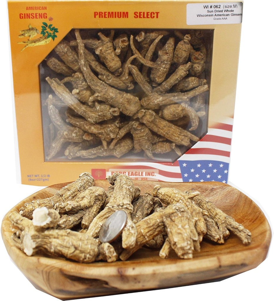 DOL Handgeselecteerde Amerikaanse Wisconsin Farmed Ginseng Root Medium &Large 