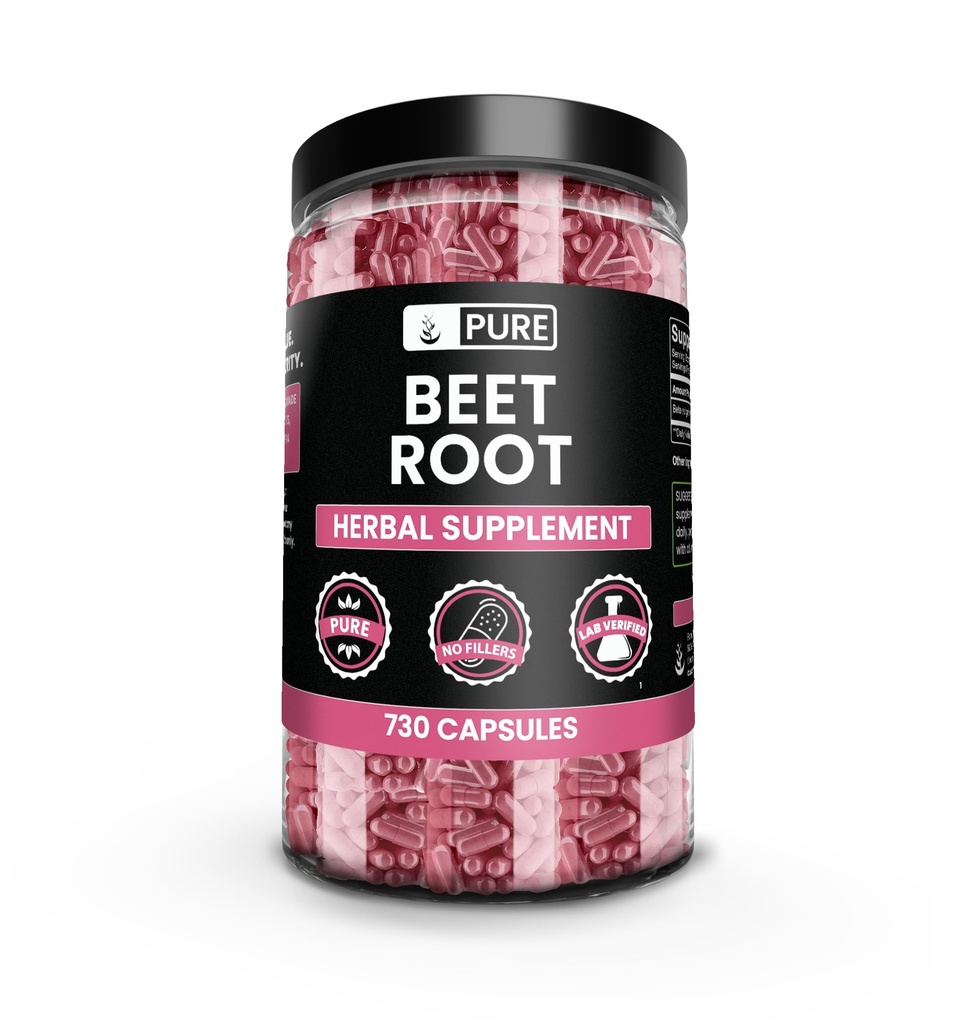 PURE ORIGINEEL INGREDIËNTEN Beetwortel (730 capsules) Geen Magnesium of rijstvullers, altijd zuiver, Lab geverifieerd