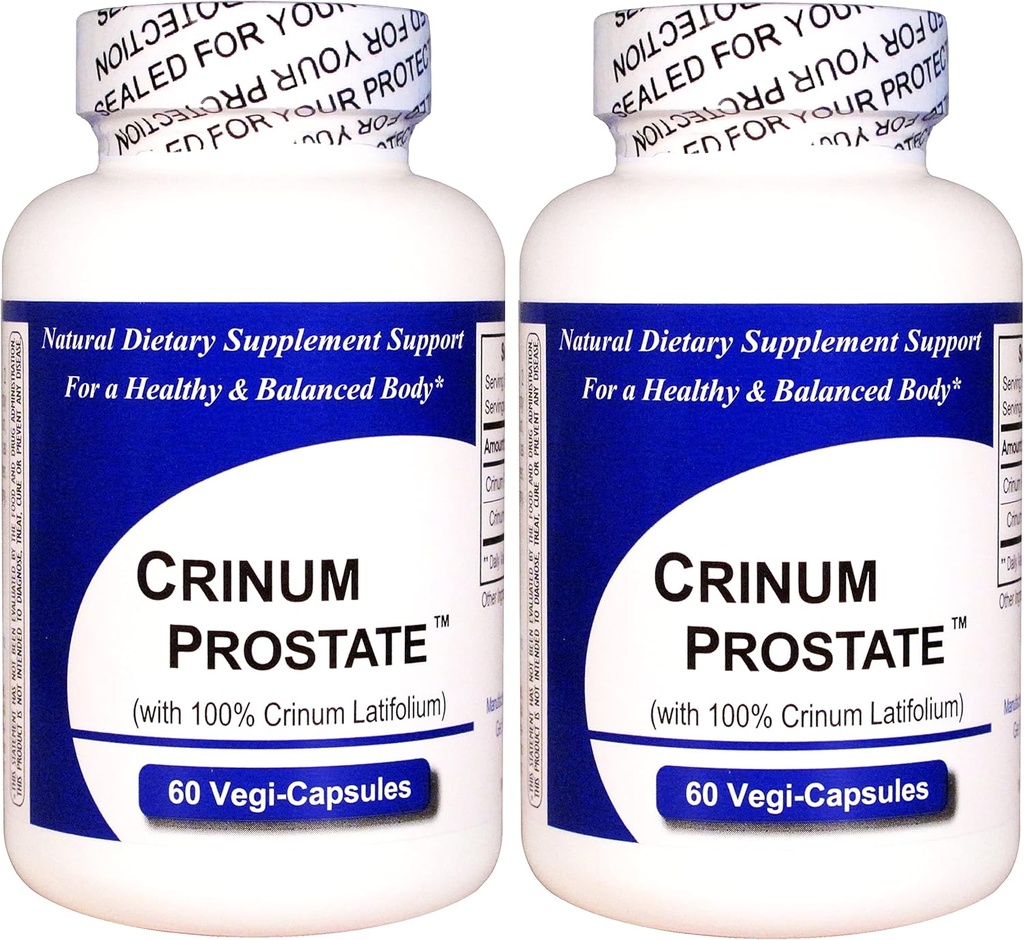 Crinum Prostate 2-Pack (120 Total Capsules) 100% Geconcentreerde Vietnamese Crinum Latifolium, Bevat GEEN Synthetische vulstoffen zoals Silicon Dioxide, Talk, Magnesium Sterate, enz.