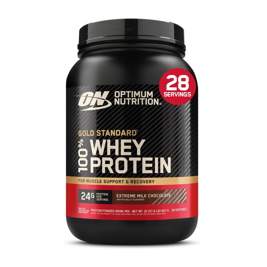 Optimum Nutrition Gold Standard Whey Protein, Extreme Milk Chocolate, 2 LB