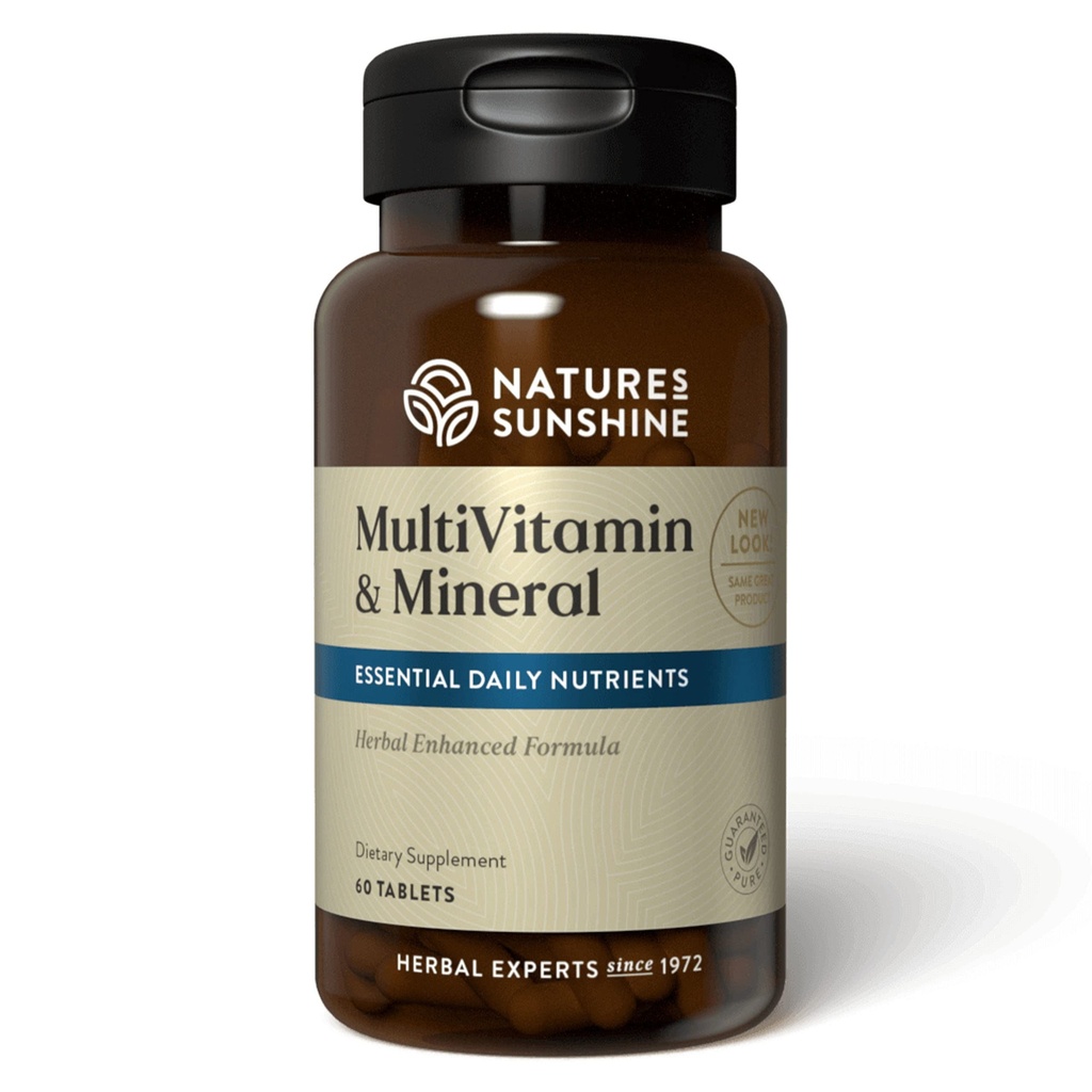 Nature's Sunshine Multiple Vitamines and Minerals, 60 Tablets, krachtige Multivitamine Supplies Het lichaam met 100 procent van de dagelijkse waarde voor 17 essentiële vitaminen en mineralen