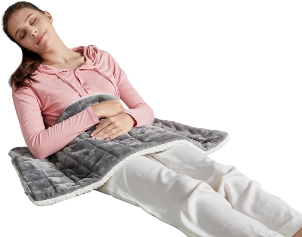 Gewogen verwarmingskussen voor periodekrampen en rugpijn, XL-verwarmingskussen 17"x33,"Elektrische verwarmingskussen voor schouder, 4.9LB Verwarmd pad met 4 verwarmingsniveaus, slaapzaal Essentials,Machine Wasbaar
