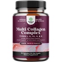Advanced Multi Collageen Complex - Ageless Multi Collageen Peptides Supplementen met type 1 2 3 5 & X & Biotine voor haar, huid en nagels Vitaminen - Biotine Supplementen voor vrouwen en mannen - 90 Tel.