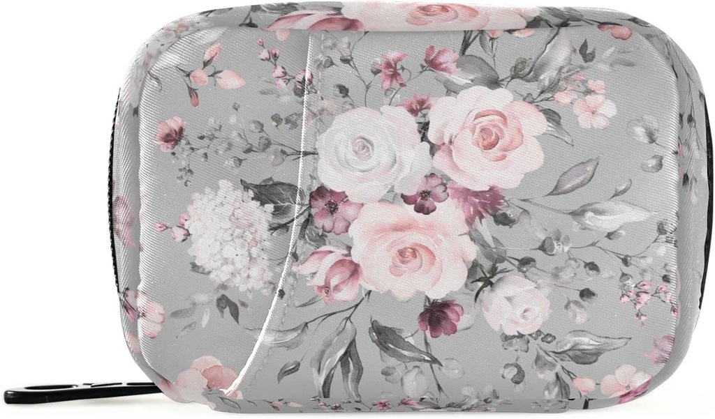 Aquarel bloem pil doos 7 dagen pil geval reis pil Organisator tas met rits draagbare wekelijkse vitamine geneeskunde supplement houder pouch tas