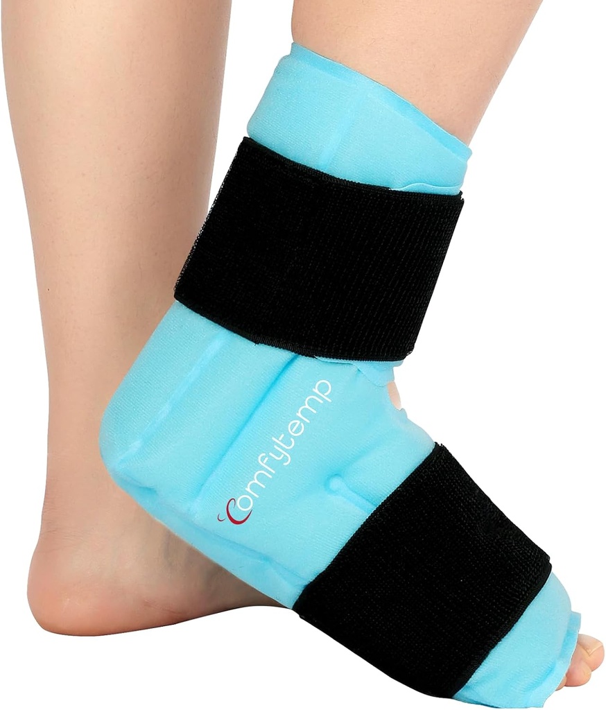 Comfytemp Poignée de glace de pied de cheville pour le soulagement de la fasciite plantaire, FSA Admissible, Poignée de chevilles pour la cheville épurée, épur au talon, Gonflement, Achille Tendonite, Douleur, Cadeaux de thérapie physique froide chaude, 1 Pcs