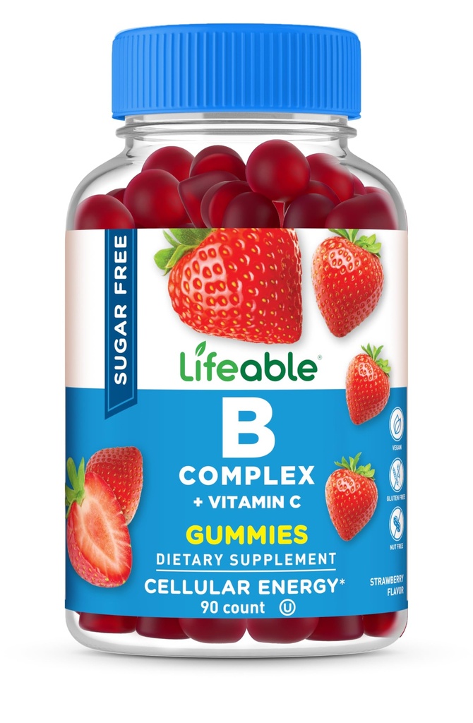 Lifeable Sugar Free Vitamine B Complex Gummies B-complex met vitamine C 