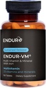 Endur-VM Multivitamine & Mineraal (met ijzer), Dagelijkse Multivitamine met Vitale Mineralen, Vitamine B, Vitamine D & Foliumzuur, Glutenvrij, 150 Tabletten