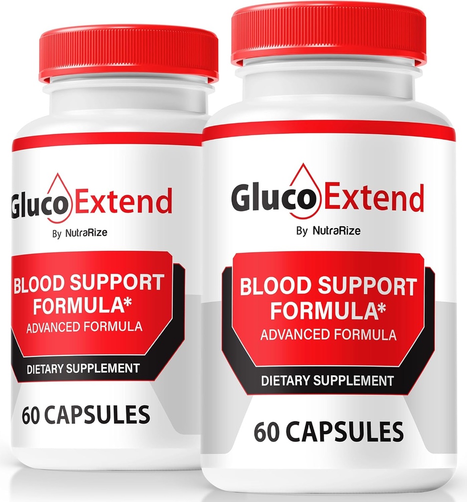 NutraRize (2 Pack) Gluco Extend Capsules, Officiële GlucoExtend Pillen ter ondersteuning van duurzame energie, Premium Blood Vessel Cleaner, GlucoExtend Detox Glyco Optimizer, Circulatie Ondersteuning (120 Capsules)