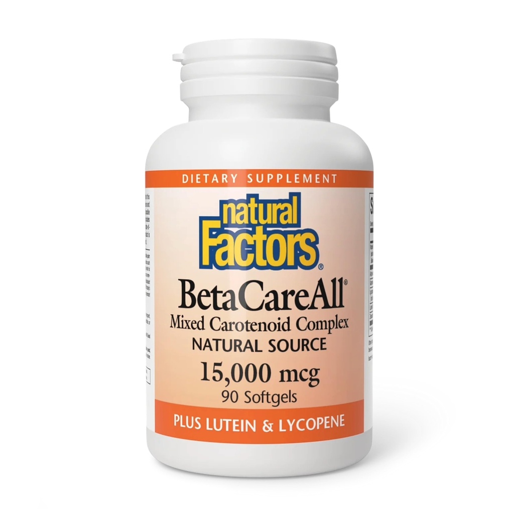 Facteurs naturels BetaCareToutes les 25 000 UI, vitamine A pour une peau saine, la vision et la fonction immunitaire, 90 Softgels