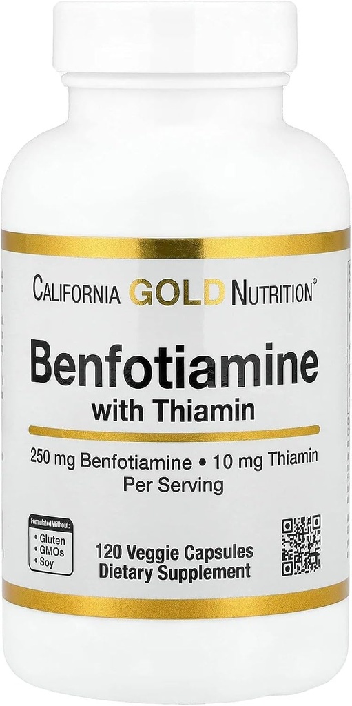 California Gold Nutrition Benfotiamine met Thiamine, 250 mg, 120 Veggie Capsules