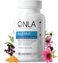 ONLA Vlierbessensupplementen voor vrouwen 80mg - Vegan Multivitaminen voor Immune Ondersteuning met Echinacea & Vlierbessen - Non-GMO, Glutenvrije Dagelijkse Capsules-3 Maanden Levering (Experiry May 2025)