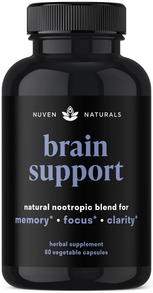 Supplément de soutien au cerveau - Mémoire naturelle et supplément de focus avec Lion, Ginkgo Biloba, Bacopa Monnieri & Ashwagandha Root - Nootropics naturels et booster cerveau