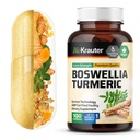 Supplément curcuma BIO KRAUTER avec capsules d'extrait de Boswellia - 2000 mg Mélange - 100 Compte - Végétalien Boswellia Turmeric (Curcumine) - Formule avec poivre noir